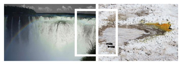 Arts numériques intitulée "LA GARGANTA DEL DIA…" par Evelyne Chevallier, Œuvre d'art originale, Collage numérique