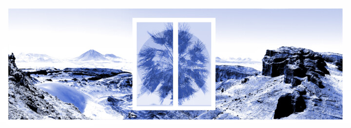 Arts numériques intitulée "VALLE DE LA LUNA" par Evelyne Chevallier, Œuvre d'art originale, Collage numérique