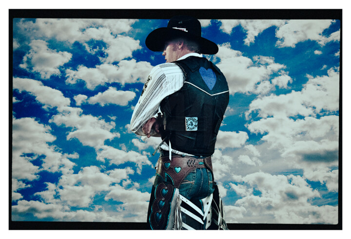 Photography titled "Blue Sky Cowboy (He…" by Claire Letitia Reynolds, Original Artwork, Manipulated Photography