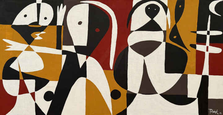 "Los jefes del clan" başlıklı Tablo Enrique Pichardo tarafından, Orijinal sanat, Akrilik