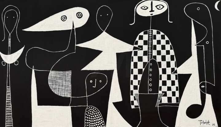 "Retrato de familia" başlıklı Tablo Enrique Pichardo tarafından, Orijinal sanat, Akrilik