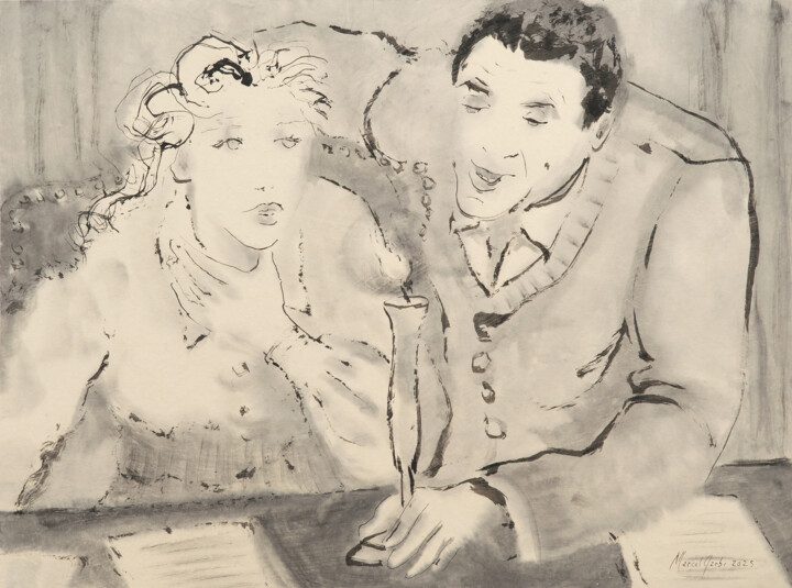 Desenho intitulada "The soul of the fla…" por Marcel Garbi, Obras de arte originais, Tinta