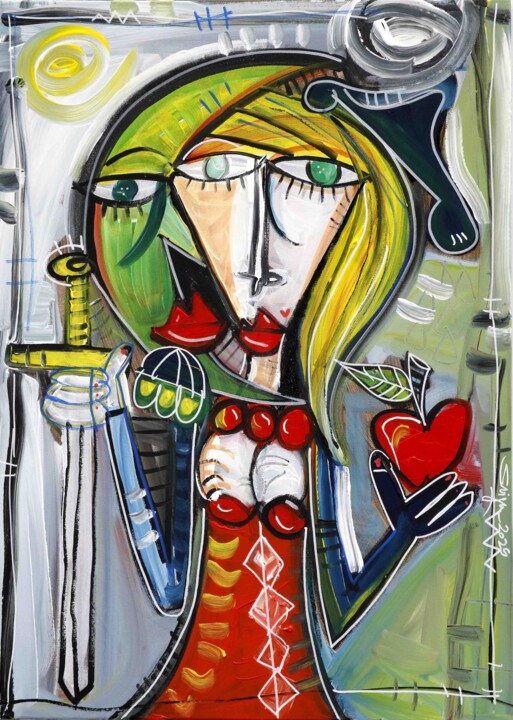 Pintura intitulada "La Signora" por Alessandro Siviglia, Obras de arte originais, Acrílico Montado em Armação em madeira