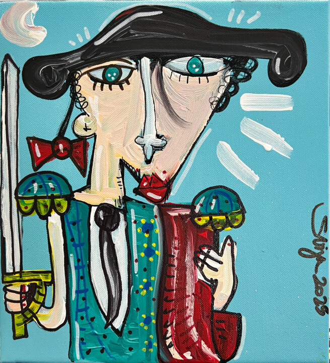 Pintura intitulada "Ritratto Torero di…" por Alessandro Siviglia, Obras de arte originais, Acrílico Montado em Armação em ma…