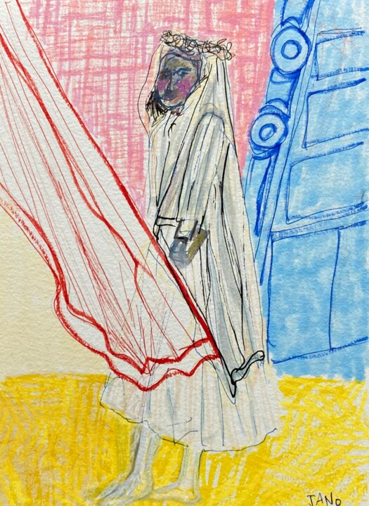 Zeichnungen mit dem Titel "Grace" von Jan O'Sullivan, Original-Kunstwerk, Acryl