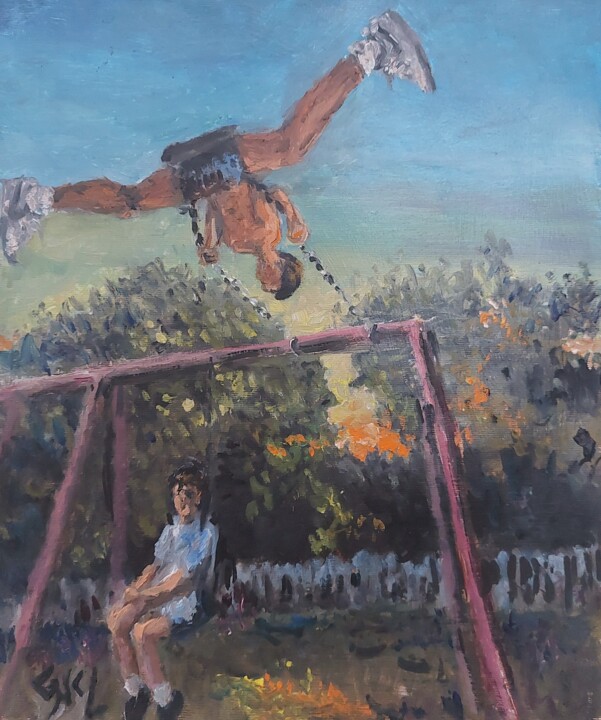 "Playground" başlıklı Tablo Giorgos Nicolaou (Gncl) tarafından, Orijinal sanat, Petrol