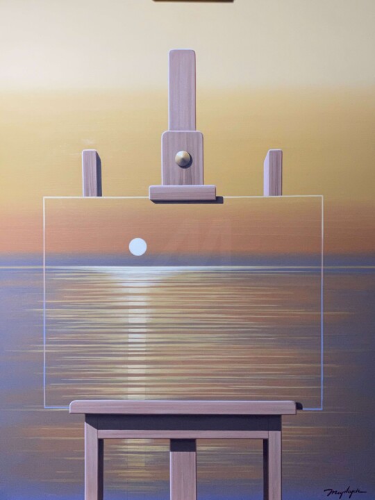 Painting titled "PHYSICAL PHENOMENON" by Manolis Maridakis, Original Artwork, Oil Mounted on Wood Stretcher frame