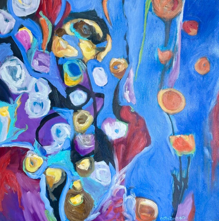 Malerei mit dem Titel "I Remember" von Olga Mcnamara, Original-Kunstwerk, Öl Auf Keilrahmen aus Holz montiert