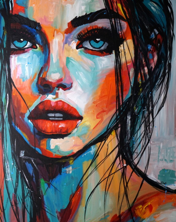 Malarstwo zatytułowany „Restless” autorstwa Stach, Oryginalna praca, Akryl Zamontowany na Drewniana rama noszy