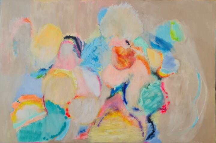 Malerei mit dem Titel "Picnic" von Wioletta Gancarz, Original-Kunstwerk, Acryl