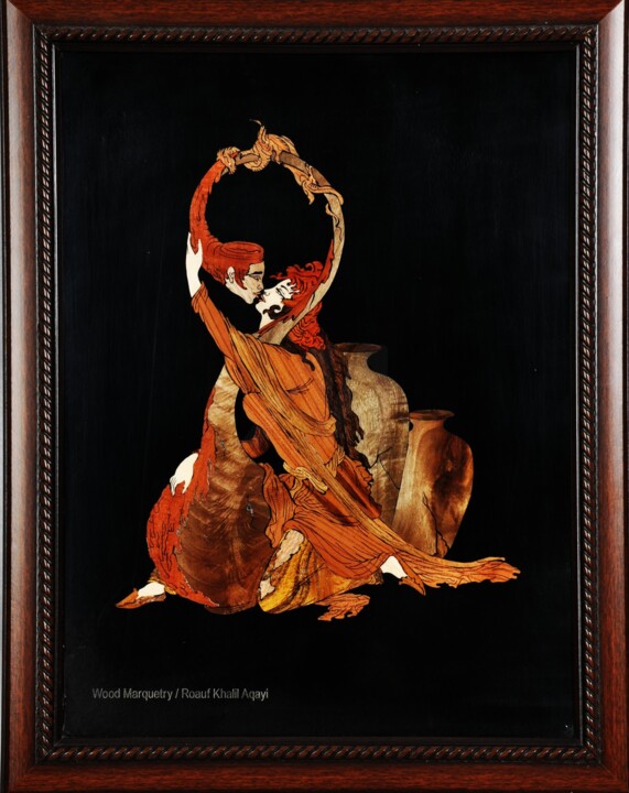 Sculpture titled "Eternal Embrace - W…" by Roauf Khalil Aqayi, Original Artwork, Wood