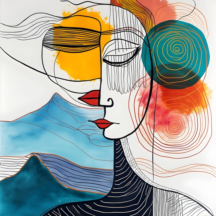 "Visioni di terra" başlıklı Dijital Sanat Angelo Mazzoleni tarafından, Orijinal sanat, Mürekkep püskürtmeli