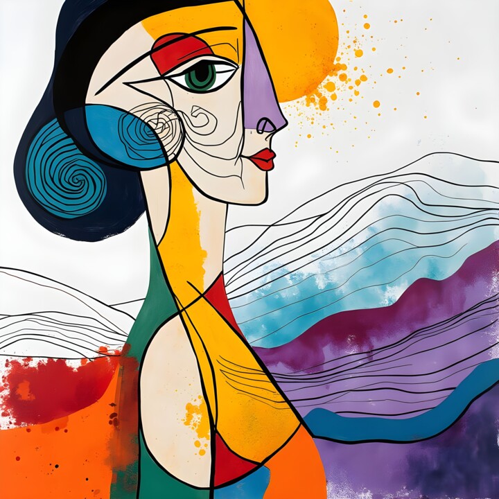 "Visione del futuro" başlıklı Dijital Sanat Angelo Mazzoleni tarafından, Orijinal sanat, Mürekkep püskürtmeli