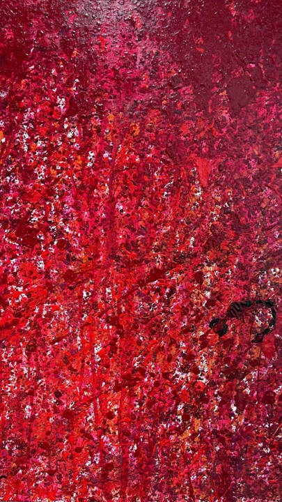 Painting titled "Ten shades of red" by Esma Kartal, Original Artwork, Acrylic