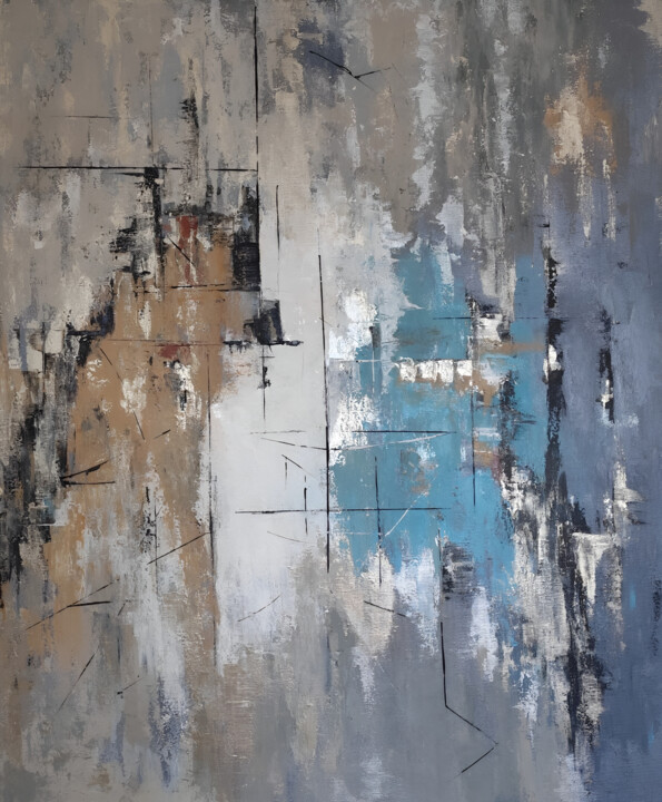 Painting titled "The Structure of Si…" by Irene Palevski, Original Artwork, Acrylic Mounted on Wood Stretcher frame