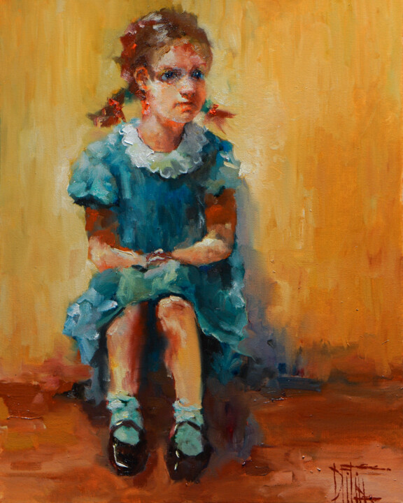 Malarstwo zatytułowany „braids” autorstwa Pavel Filin, Oryginalna praca, Olej Zamontowany na Drewniana rama noszy