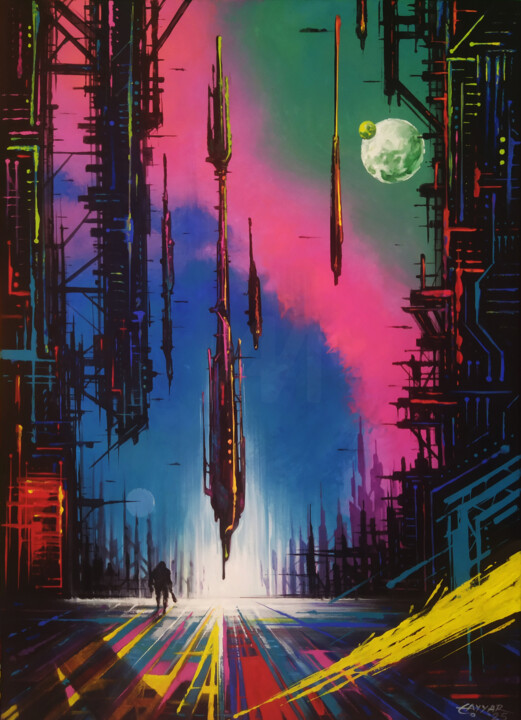 Peinture intitulée "The City of the AGE…" par Tayyar Özkan, Œuvre d'art originale, Acrylique
