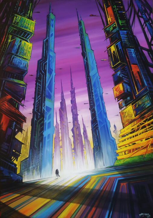 Peinture intitulée "The City of the AGE…" par Tayyar Özkan, Œuvre d'art originale, Acrylique