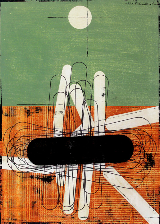 Pintura intitulada "Towards The Horizon…" por Petr Strnad, Obras de arte originais, Acrílico