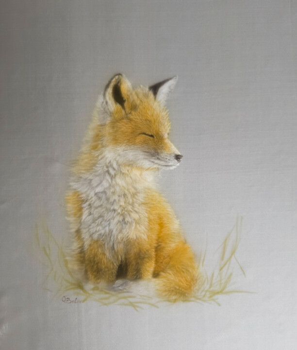 Painting titled "Silent Dawn - Silk…" by Olga Belova, Original Artwork, Acrylic