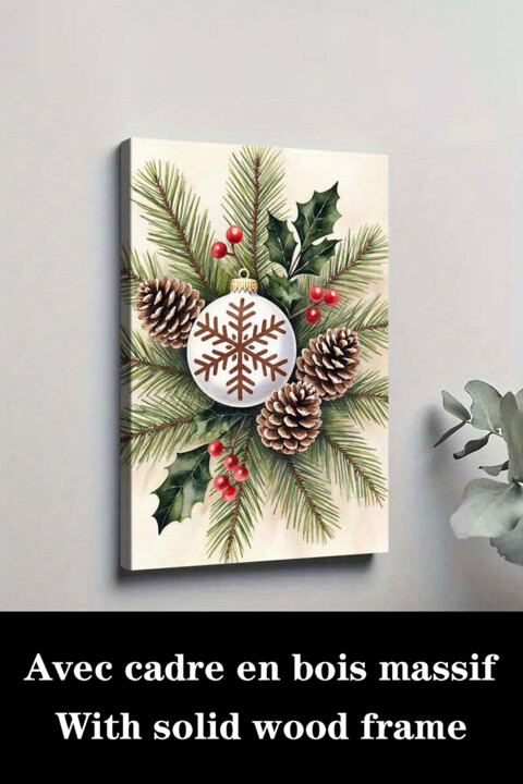 印花与版画 标题为“Christmas Pine Cone…” 由江华 梁, 原创艺术品, 喷墨 安装在木质担架架上