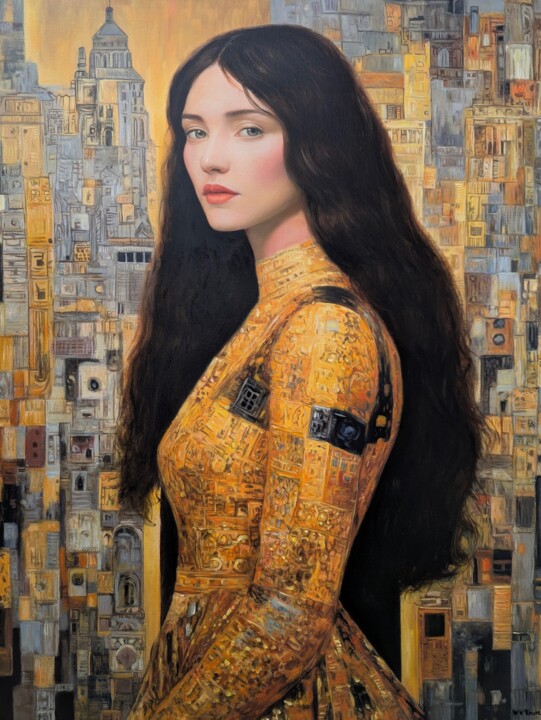 绘画 标题为“Spirit in Her Eyes” 由Wilhem Von Kalisz, 原创艺术品, 油 安装在artwork_cat.上