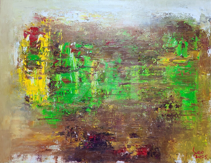 Peinture intitulée "Whispers of Verdant…" par Yeon-Gyeong Seo (Seo), Œuvre d'art originale, Huile