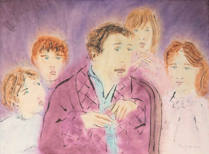 Pintura intitulada "An evening of stori…" por Marcel Garbi, Obras de arte originais, Tinta