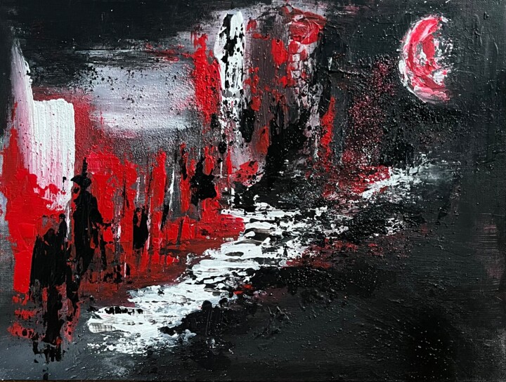 "Night of the red mo…" başlıklı Tablo Vanja Zanze tarafından, Orijinal sanat, Akrilik
