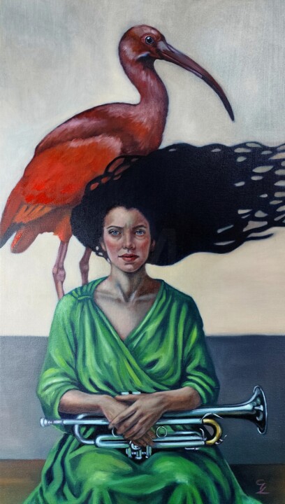 Peinture intitulée "The Ornithomancy of…" par Veronica Ciccarese, Œuvre d'art originale, Huile Monté sur Châssis en bois