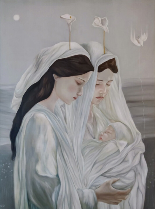 Pintura intitulada "Opera Prima" por Elisa De Montis, Obras de arte originais, Óleo Montado em Armação em madeira