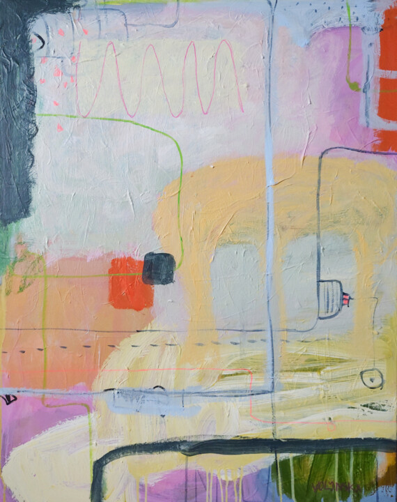 绘画 标题为“Expressive Abstrakt…” 由Natalya Volynska, 原创艺术品, 丙烯 安装在木质担架架上