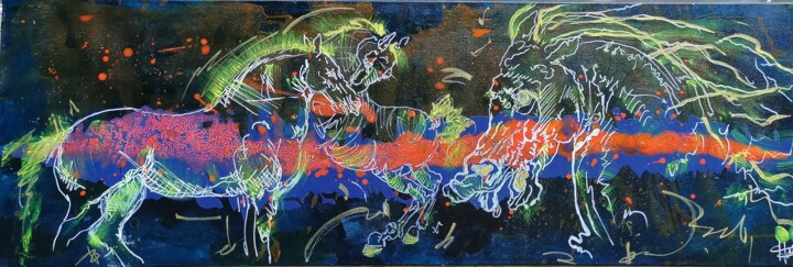 Peinture intitulée "Mars Litusaniens ,…" par Adélaïde Andreu Leferme, Œuvre d'art originale, Acrylique Monté sur Châssis en…