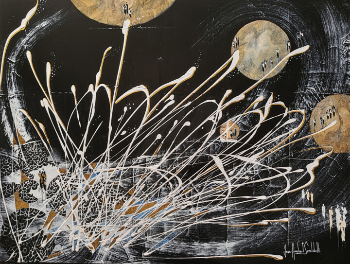 Malarstwo zatytułowany „L'AUTRE” autorstwa Jean-Humbert Savoldelli, Oryginalna praca, Akryl Zamontowany na Drewniana rama no…