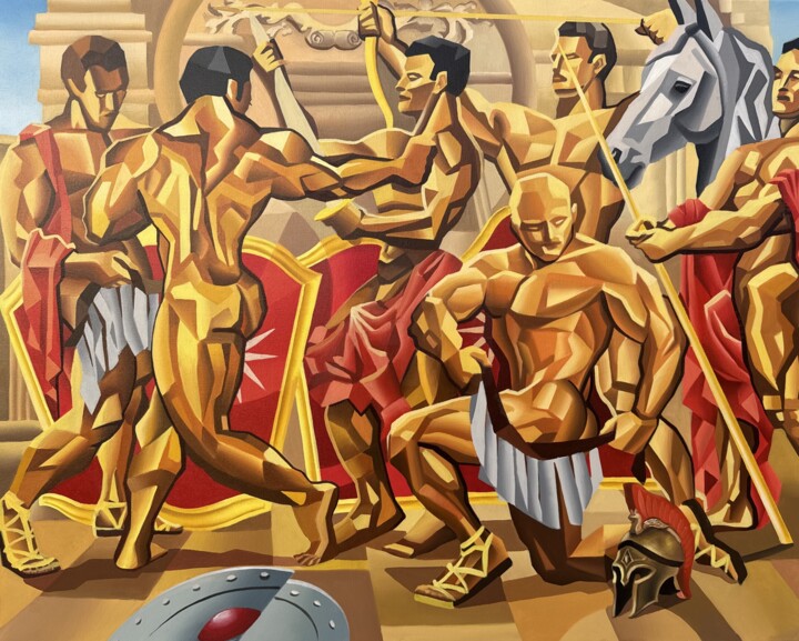 绘画 标题为“00357 Among the Bro…” 由Apollonas Soben, 原创艺术品, 油 安装在木质担架架上