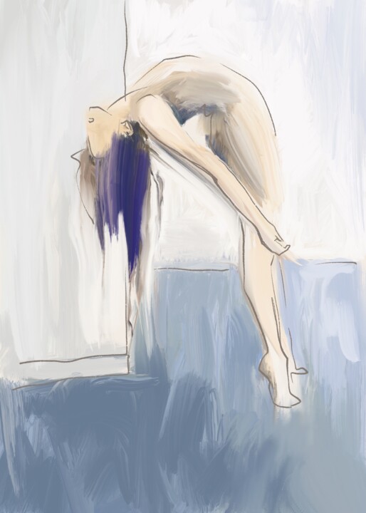 Painting titled "Echo of Motion" by Elena Afanaseva, Original Artwork, Oil