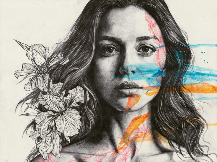 Desenho intitulada "Dancing In Madness" por Marco Paludet, Obras de arte originais, Lápis