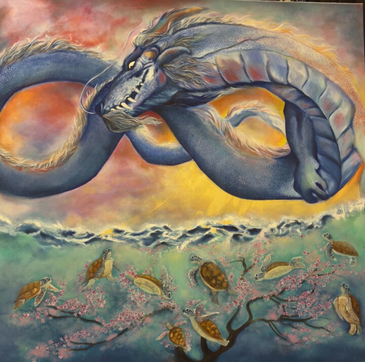 "RYu-Jin" başlıklı Tablo Amaxneva tarafından, Orijinal sanat, Petrol Ahşap Sedye çerçevesi üzerine monte edilmiş