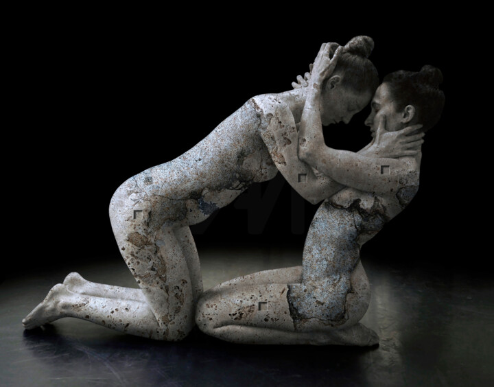 Grafika cyfrowa / sztuka generowana cyfrowo zatytułowany „Entre ses mains” autorstwa Georges Dumas, Oryginalna praca, Manipu…