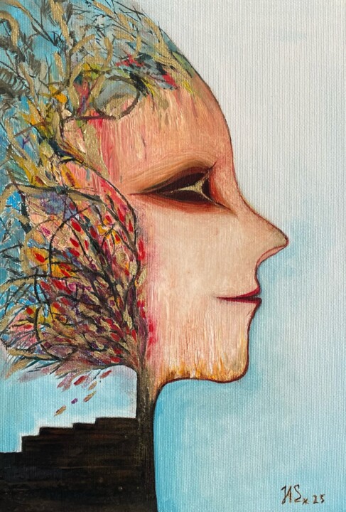 Peinture intitulée "The Guardian" par Helen Spoon, Œuvre d'art originale, Huile Monté sur Panneau de bois