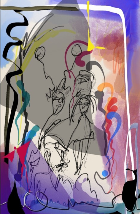 Grafika cyfrowa / sztuka generowana cyfrowo zatytułowany „You...dans la cour.…” autorstwa Jacky Patin, Oryginalna praca, Mal…