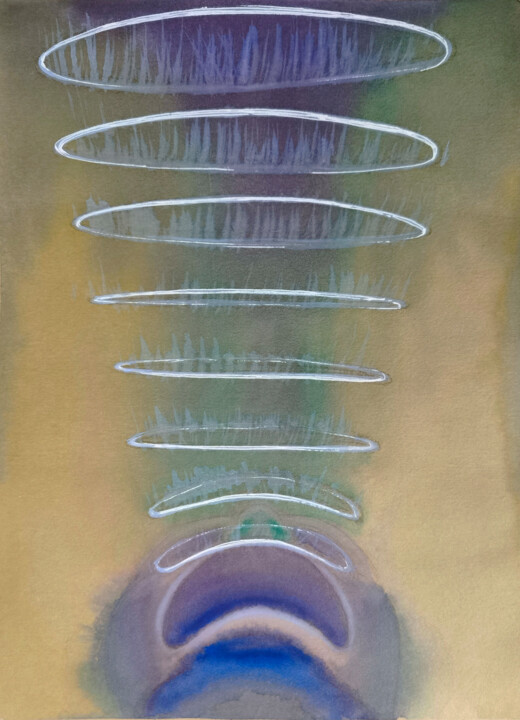 Drawing titled "The Texture Of Words" by Yana Dmitrieva, Original Artwork, Watercolor