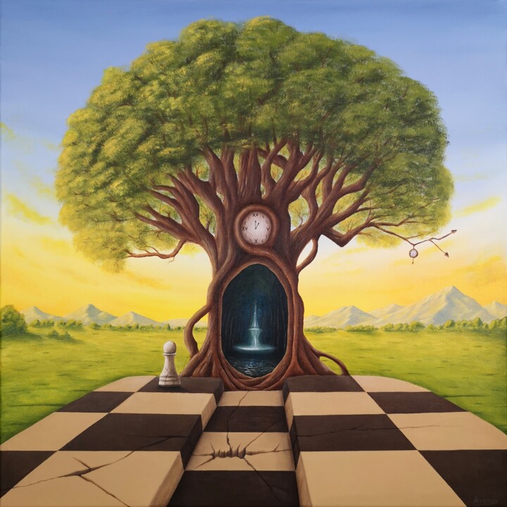 Malarstwo zatytułowany „"Source" / "Time" s…” autorstwa Asensir, Oryginalna praca, Akryl Zamontowany na Drewniana rama noszy