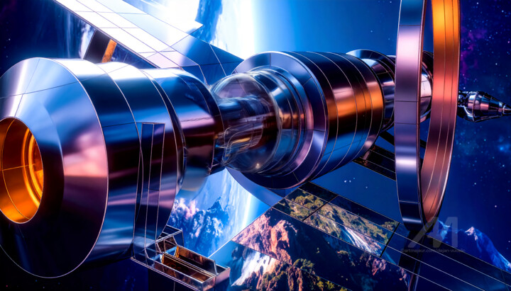 "Space A" başlıklı Dijital Sanat Dejan Vucelic (Merle) tarafından, Orijinal sanat, AI tarafından oluşturulan görüntü