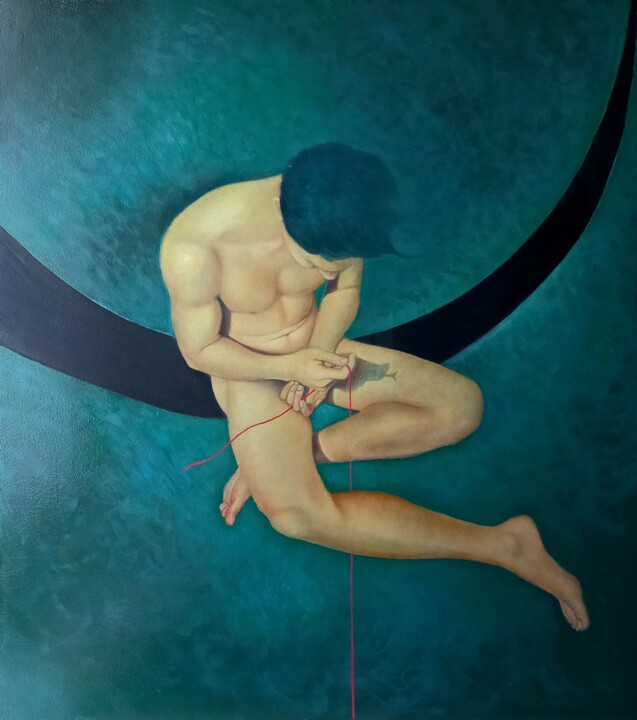 Pintura intitulada "Pensiero fluttuante" por Giuseppe Jobin Tanzi, Obras de arte originais, Óleo Montado em Armação em madei…