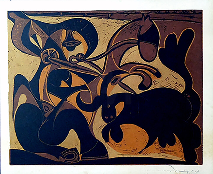 Printmaking titled "piquet" by Pablo Picasso, Original Artwork, Lithography