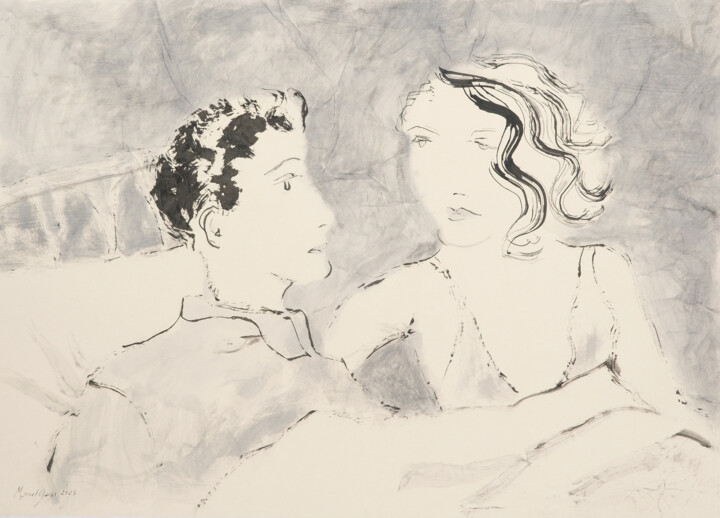 Desenho intitulada "Morning" por Marcel Garbi, Obras de arte originais, Tinta