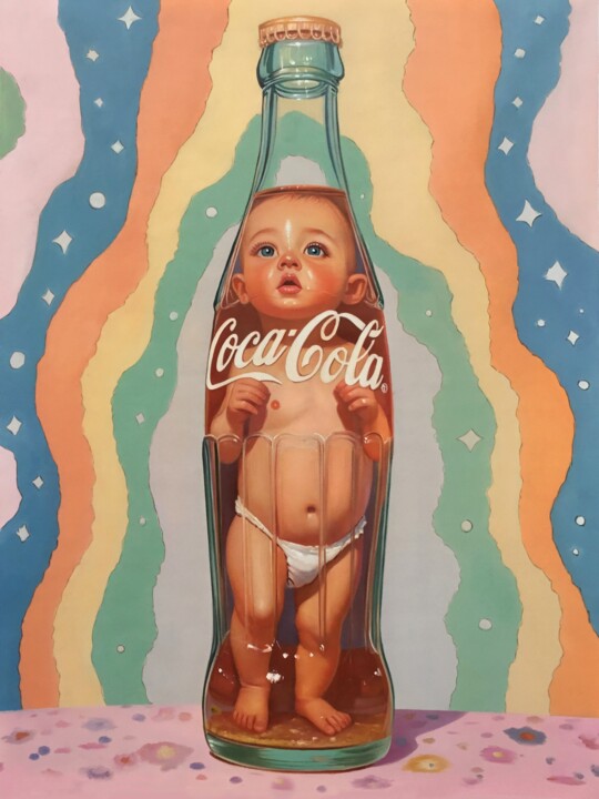 "Iconic Coca Cola" başlıklı Tablo Jean-Marie Gitard tarafından, Orijinal sanat, Petrol