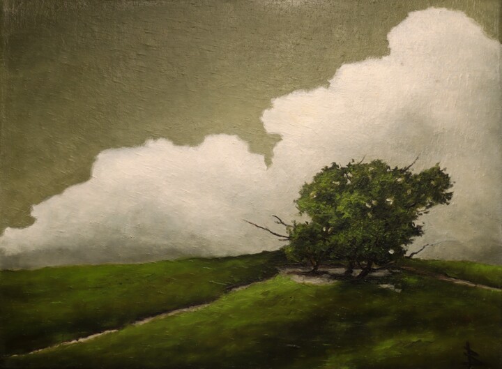 绘画 标题为“On a High Hill” 由Oleg Baulin, 原创艺术品, 油 安装在木质担架架上