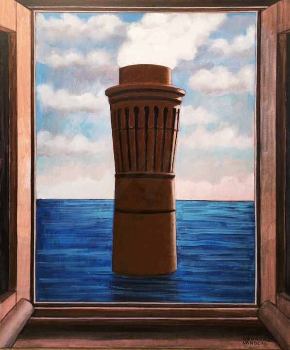 Painting titled "From The Window" by Andrea Vandoni, Original Artwork, Acrylic Mounted on Wood Stretcher frame